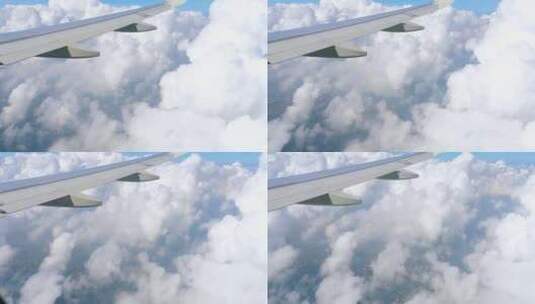 万米高空 云海 飞机窗外高清在线视频素材下载