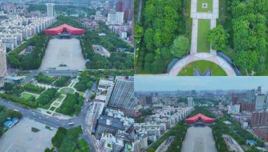 武汉首义公园辛亥革命博物馆航拍首义广场地高清在线视频素材下载
