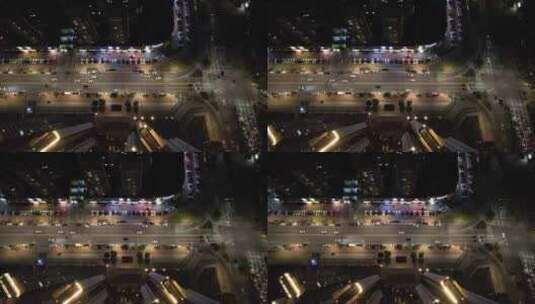 夜晚城市道路航拍高清在线视频素材下载