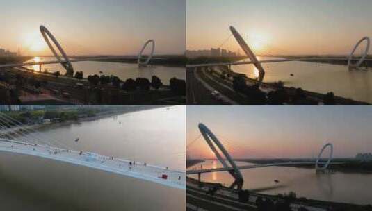 南京_南京眼步行桥006高清在线视频素材下载