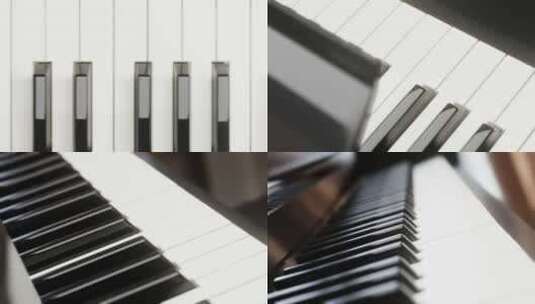 钢琴键盘U形转弯特写高清在线视频素材下载