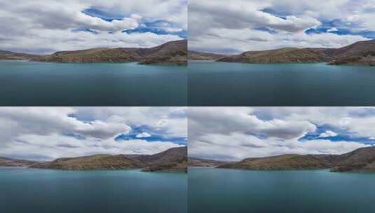 （延时）新疆塔县班迪尔湖下板地水库航拍高清在线视频素材下载