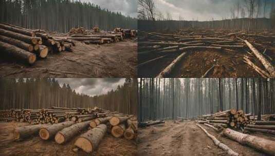 森林砍伐高清在线视频素材下载