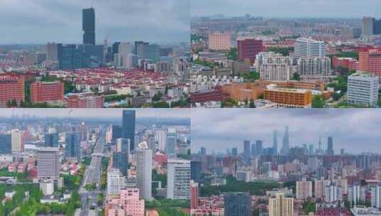 上海市杨浦区大柏树立交桥航拍车流交通城市高清在线视频素材下载