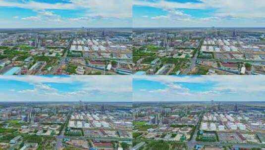 新疆克拉玛依石油提炼厂HDR航拍高清在线视频素材下载