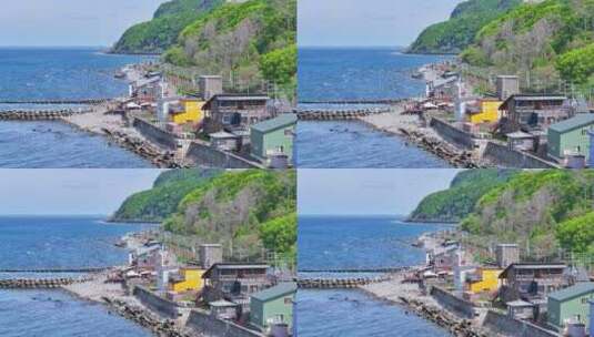 北海道 小樽 日本旅游 日本航拍 海边铁路高清在线视频素材下载