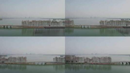 湖北省武汉市东湖绿道航拍4k高清在线视频素材下载