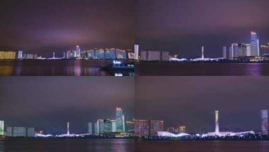 湖南长沙滨江文化园城市大景高楼建筑群延时高清在线视频素材下载