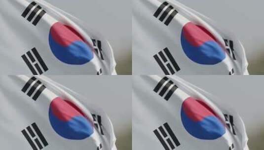 韩国，国旗，国家，波浪高清在线视频素材下载