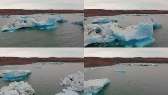 欧洲， Jokulsarlon冰川，天线高清在线视频素材下载