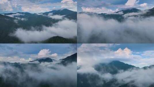 航拍山川云雾森林自然风光大气片头风景视频高清在线视频素材下载