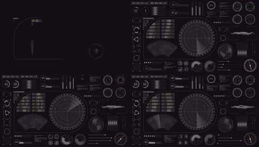 具有未来HUD技术的声纳雷达接口抽象背景高清在线视频素材下载