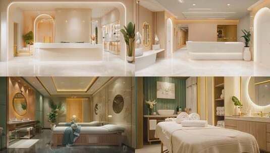 高端美容院机构SPA按摩女子私密休闲中心高清在线视频素材下载