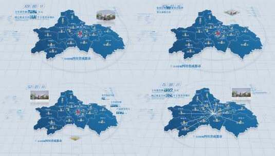 简约四川省成都市地图【无插件】高清AE视频素材下载