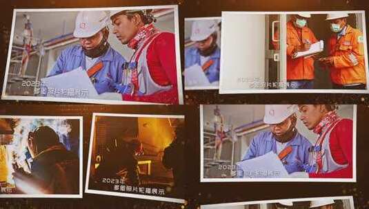 红色回顾历史党政党建图文照片展示高清AE视频素材下载