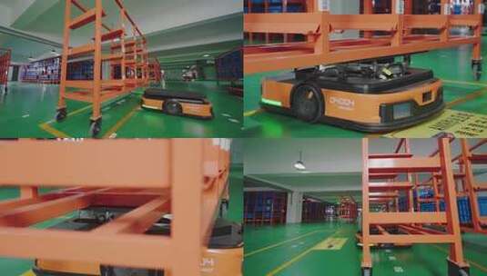 AGV智能搬运机器人工作场景仓库运输物料高清在线视频素材下载