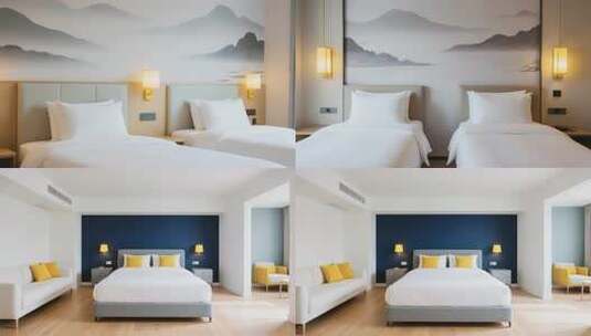 现代简约风格卧室场景高清在线视频素材下载