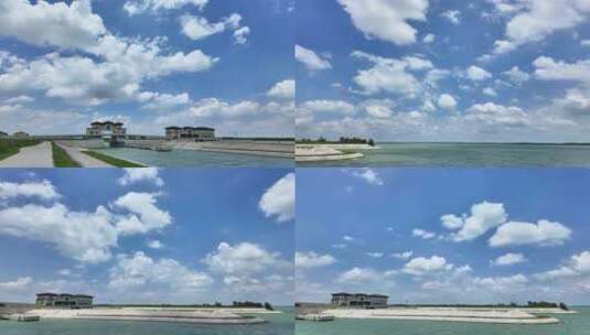 蓝天白云下的蓬松云朵云延时万里云卷云舒高清在线视频素材下载