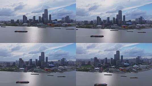 上海徐汇滨江西岸艺术中心CBD航拍高清在线视频素材下载
