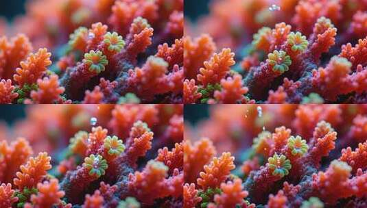 微距特写多彩珊瑚高清在线视频素材下载