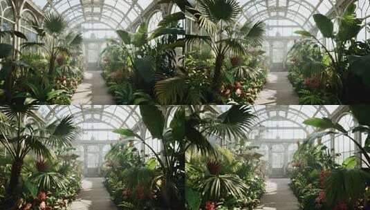 室内植物园清新自然生态视频高清在线视频素材下载