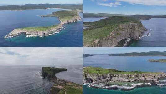 俄罗斯海参崴海岸航拍高清在线视频素材下载