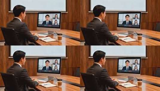 商务人士办公室视频会议高清在线视频素材下载