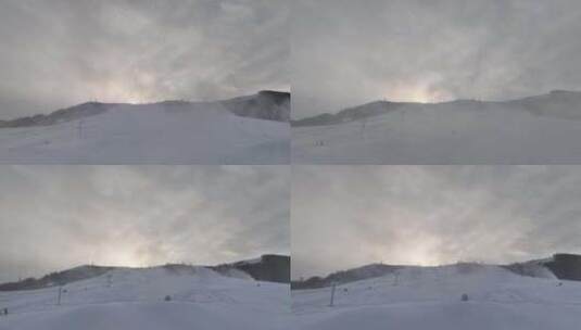 牙克石滑雪场人工造雪场景高清在线视频素材下载