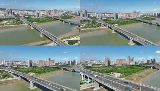 福建省泉州市刺桐大桥航拍高清在线视频素材下载