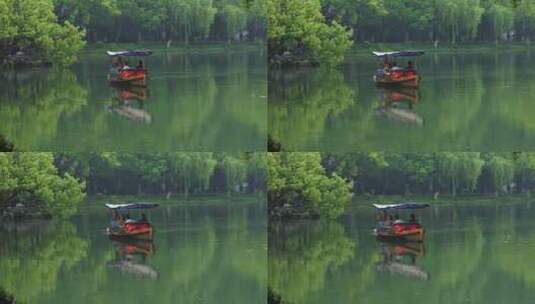 春天杭州西湖园林雨景高清在线视频素材下载