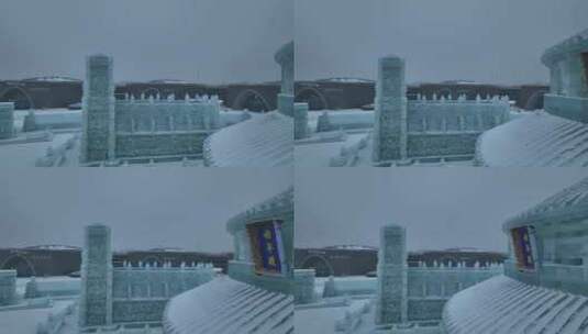 4K航拍第25届哈尔滨冰雪大世界高清在线视频素材下载