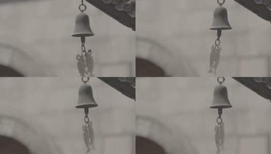 静安寺 屋檐下的铃铛高清在线视频素材下载