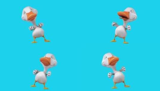 有趣的3D卡通鸭子跳舞（带alpha通道高清在线视频素材下载