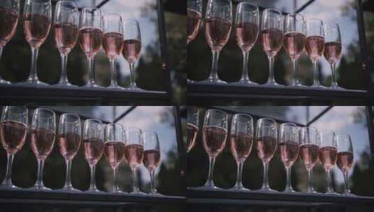 香槟 倒酒特写视频香槟气泡酒高清在线视频素材下载