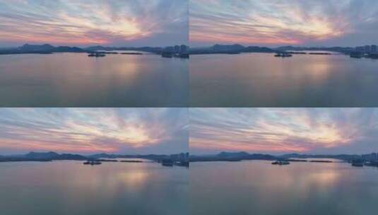 徐州市云龙湖风景区平静湖面夕阳高清在线视频素材下载