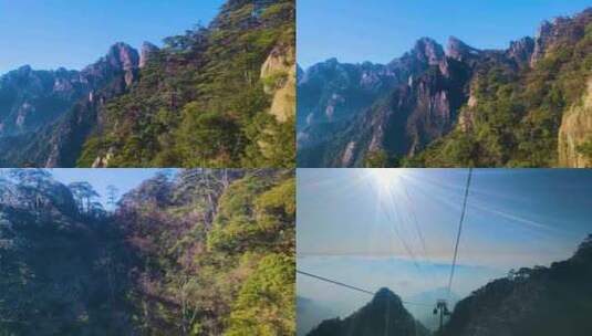 安徽黄山索道缆车美景风景视频素材高清在线视频素材下载