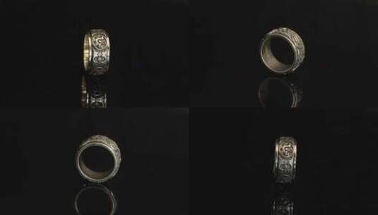 男士戒指全方位实物展示实拍电商素材高清在线视频素材下载