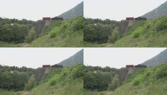 波斯尼亚和黑塞哥维那的火车在山上的波斯尼高清在线视频素材下载