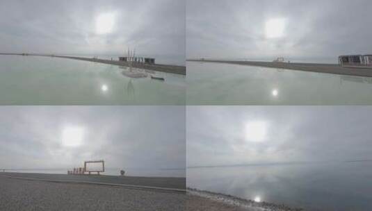 青海茶卡盐湖fpv穿越机航拍天空之镜高清在线视频素材下载