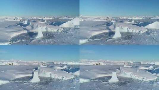 极地冰岛冬季景观空中全景高清在线视频素材下载