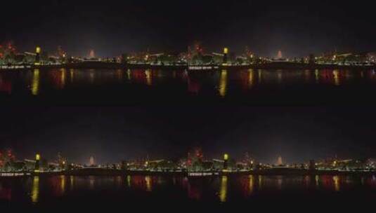 夜晚大雁塔广场人流红灯笼过年气氛1高清在线视频素材下载