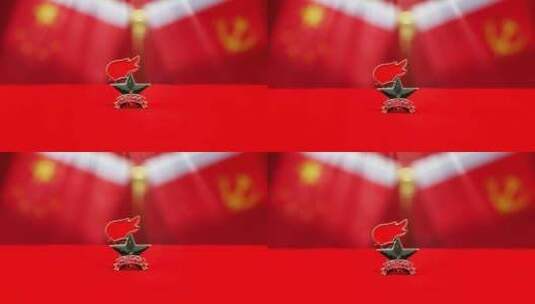 中国少年先锋队-队徽-章程-红领巾奖章高清在线视频素材下载