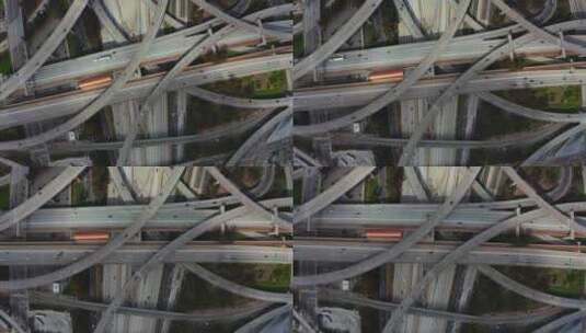 4K-四通八达的高架桥、高架桥的车流高清在线视频素材下载