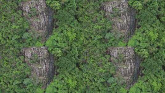 广东东莞：水从山岩上流淌形成细小瀑布高清在线视频素材下载