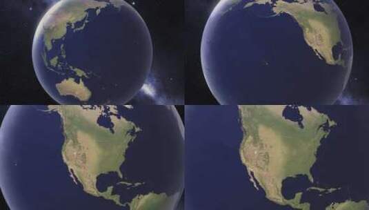 美国地图从太空看地球高清在线视频素材下载