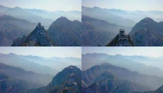 航拍陕西南五台山景区高清在线视频素材下载