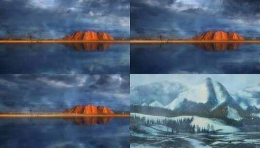 历史变迁湖泊雪景风景高清在线视频素材下载