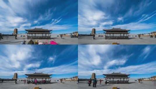 西安周至 仙游寺 寺庙 延时 蓝天白云高清在线视频素材下载