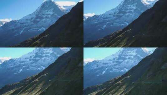 蓝天下的雪山高清在线视频素材下载