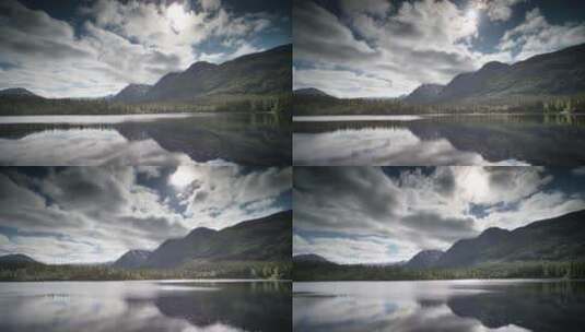 云层在湖泊的倒影高清在线视频素材下载